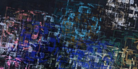 Handmade surreal abstract pattern. Modern artistic canvas. 2d illustration. Texture backdrop painting.