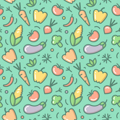 Seamless pattern with fruits