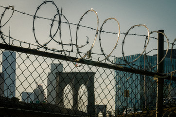 fence and barbed wire in new york