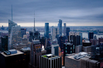Panoramic view of Manhattan skyscrapers