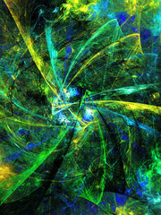 green abstract fractal background 3d rendering illustration