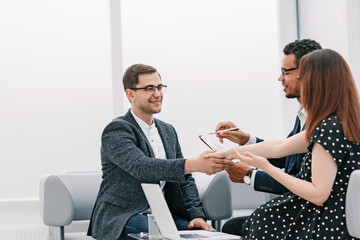 business people shaking hands after a business meeting