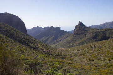 view of volcanic mountains of Tenerife near masca valley