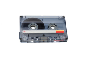 Compact audio tapes for magnetic recording on a white background.Compact cassette