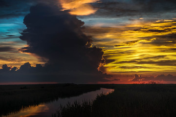 sunset at the Florida Everglades