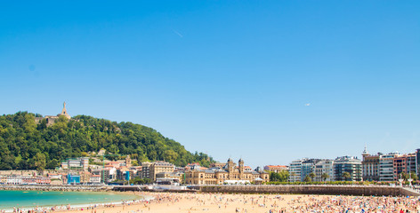shell beach in san sebastian, guipuzcoa, Spain