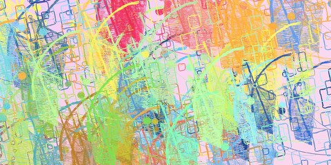 Fototapeta na wymiar Handmade surreal abstract pattern. Modern artistic canvas. 2d illustration. Texture backdrop painting.