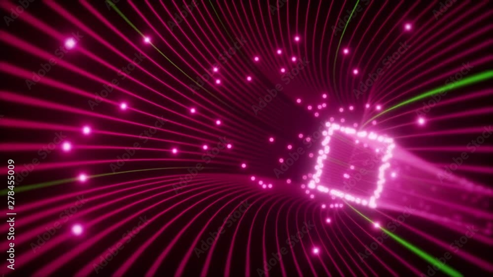Poster abstract 3d render background of moving of lines for fiber optic network creating technology tunnel.