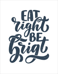 Healthy food lettering for banner design. Organic nutrition eco product. Vector