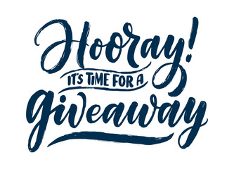 Vintage card with giveaway lettering. Calligraphy text. Decoration template. Vector illustration for holiday design.