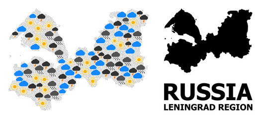 Weather Collage Map of Leningrad Region