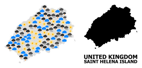 Obraz premium Climate Pattern Map of Saint Helena Island