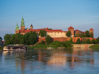 Fototapeta na wymiar The Wawel Royal Castle in Krakow, Poland.
