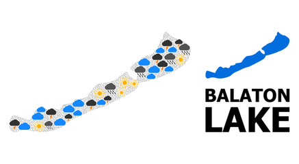 Obraz premium Climate Pattern Map of Balaton Lake