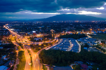 Aerial view Express way in Chiangmai, Thailand.