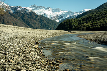 Stunning natural scenery in Mount Aspiring national park beneath the Southern Alps