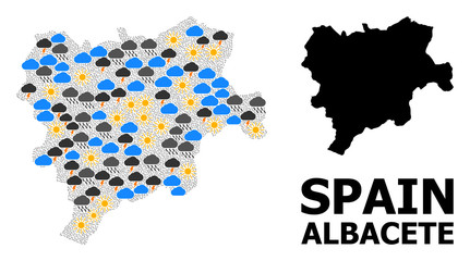 Obraz premium Climate Mosaic Map of Albacete Province