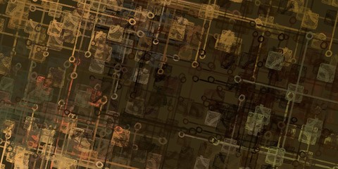 Poster oil painting element. 2d illustration.