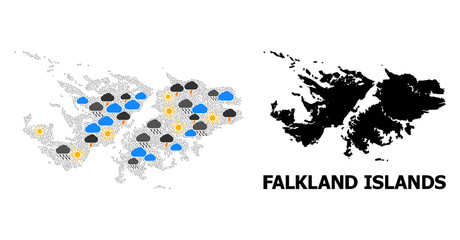 Fototapeta premium Weather Mosaic Map of Falkland Islands
