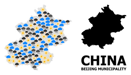 Obraz premium Weather Collage Map of Beijing Municipality