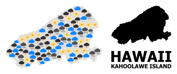 Obraz premium Weather Mosaic Map of Kahoolawe Island