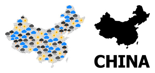 Climate Collage Map of China