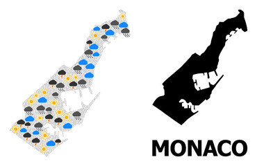 Obraz premium Weather Pattern Map of Monaco