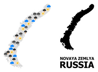 Weather Collage Map of Novaya Zemlya Islands