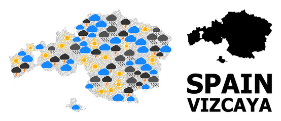 Weather Collage Map of Vizcaya Province