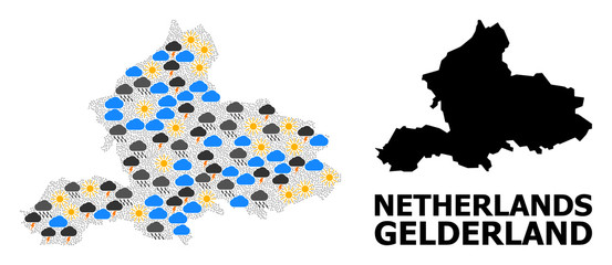 Fototapeta premium Weather Pattern Map of Gelderland Province