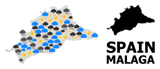 Fototapeta premium Climate Collage Map of Malaga Province