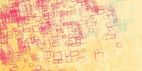 Vintage old fashion painting. 2d illustration.