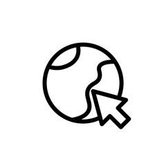 flat line globe network icon symbol sign, logo template, vector, eps 10