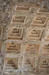 Detail of a arch ceiling, Rome Italy, ancient stone architecture, Palentine Hill ruins