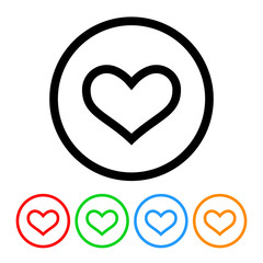 Love heart outline icon vector line heart illustration valentines design element with four color variations