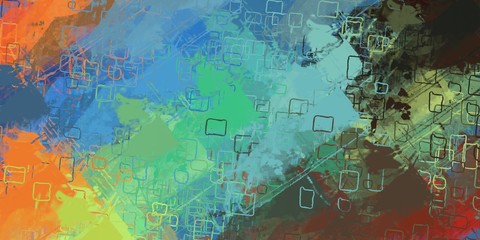 Modern art. Artistic brush. Oil painting. 2d illustration.