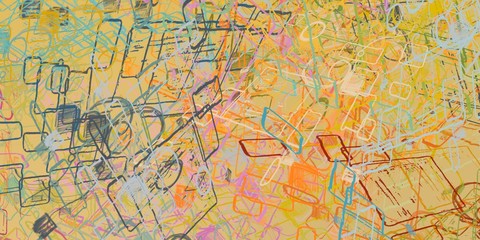 Modern art. Artistic brush. Oil painting. 2d illustration.