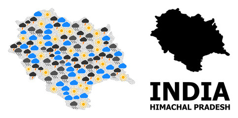 Obraz premium Weather Collage Map of Himachal Pradesh State