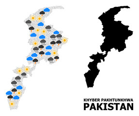 Obraz premium Weather Collage Map of Khyber Pakhtunkhwa Province