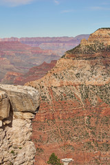 Views of the Grand Canyon National Park from the south rim of the canyon.