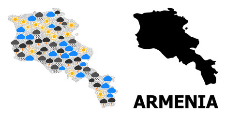 Obraz premium Climate Collage Map of Armenia