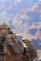 Views of the Grand Canyon National Park from the south rim of the canyon.