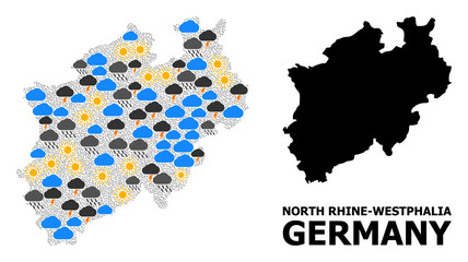 Obraz premium Climate Mosaic Map of North Rhine-Westphalia State