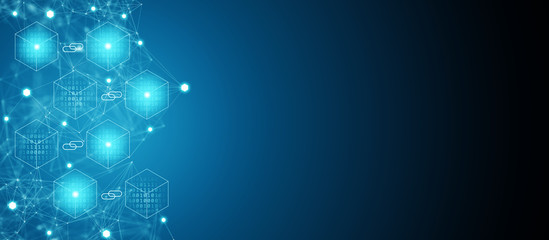 Decentralize future business innovation blockchain technology token money bank bitcoin. Trust Safe fintech clouds security crypto for digital ai supply chain smart contract transaction protection