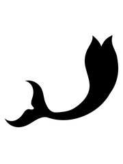 Naklejka premium meerjungfrau meerjungmann fisch flosse unterteil silhouette schwimmen meer wasser clipart design cool
