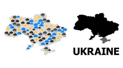 Weather Collage Map of Ukraine