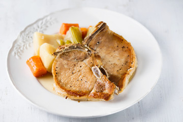 rustic germain braised pork chop