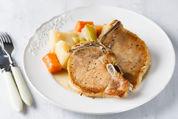 rustic germain braised pork chop