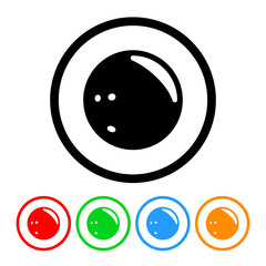 Bowling ball icon vector bowling illustration sports design element with four color variations