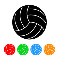 Volleyball icon vector volleyball ball illustration sports design element with four color variations